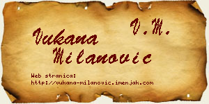 Vukana Milanović vizit kartica